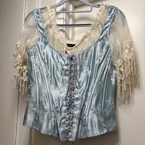 Beautiful vintage Gigi Clark corset and lace undershirt - size small